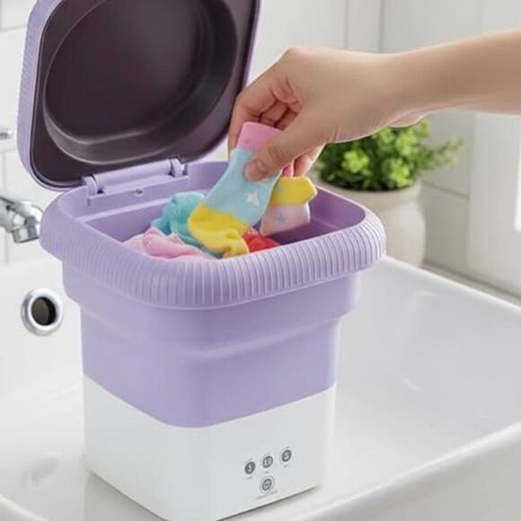 Portable Foldable Mini Washing Machine 6.5L Compact with Spin Dryer NWT 3 Modes - Picture 4 of 12